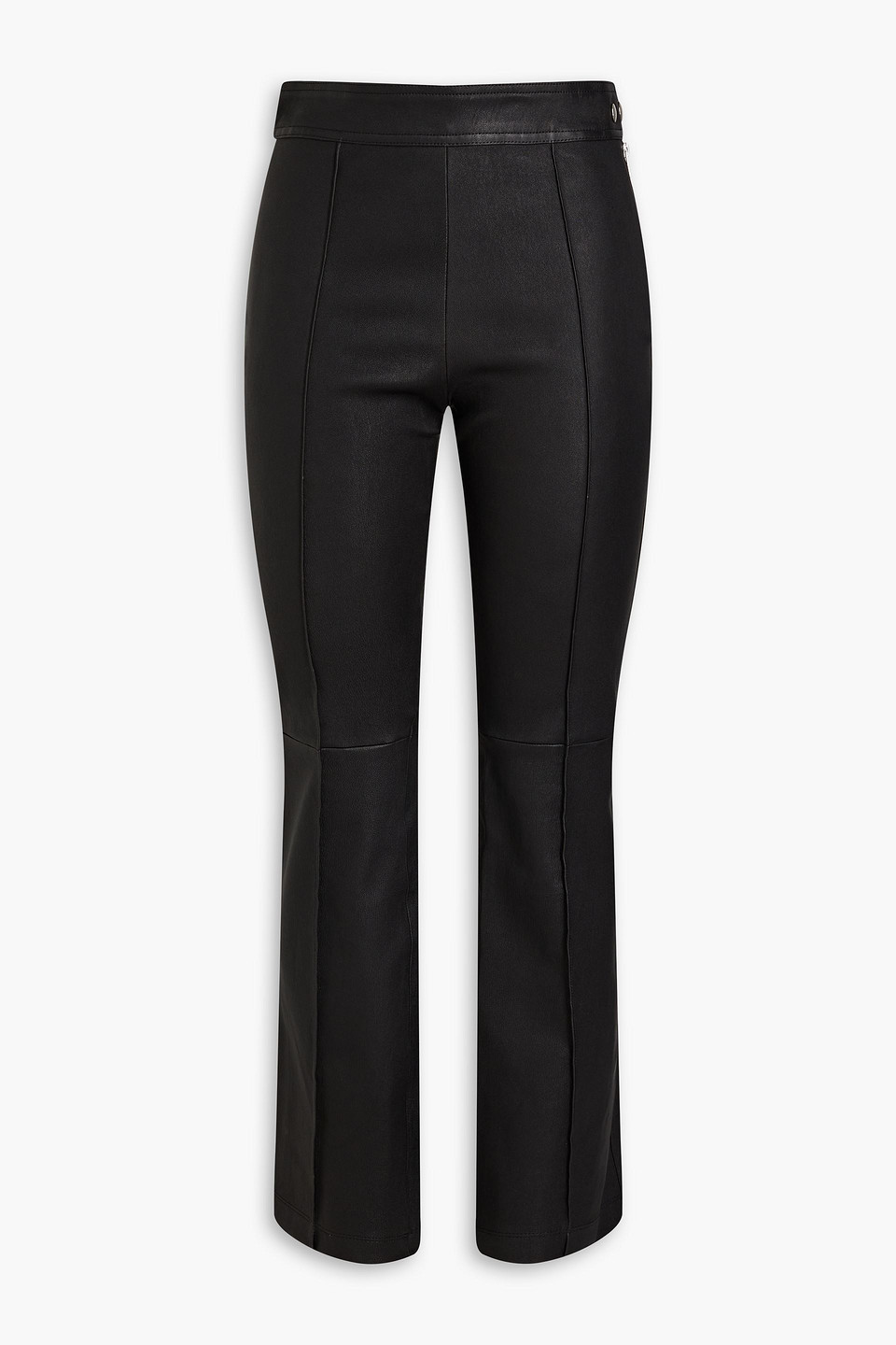 Shop Helmut Lang Stretch-leather Flared Pants In Black