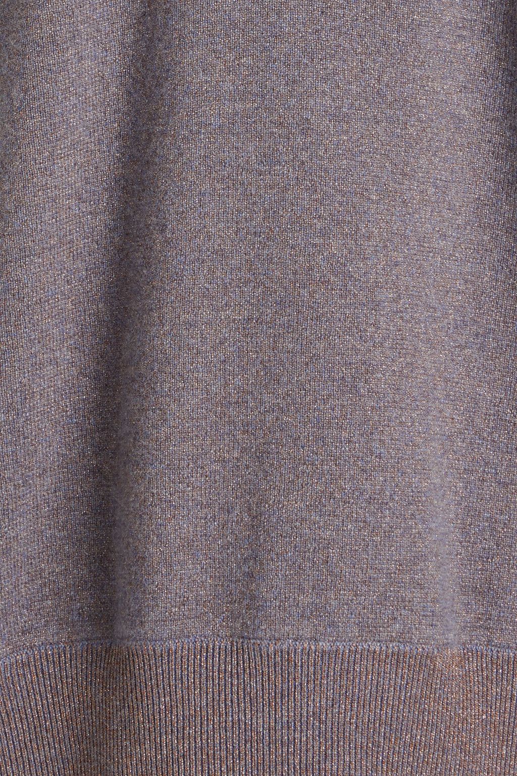 BRUNELLO CUCINELLI كنزة رياضية من الكشمير بتصميم فضفاض بلون معدني