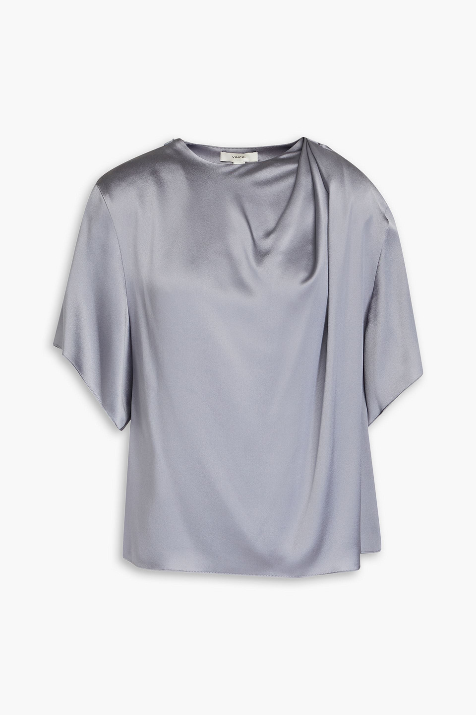 Vince Silk-satin Crepe Blouse In Blue