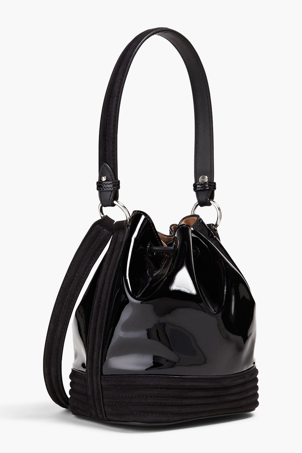 ALAÏA Le Seau patent-leather and suede bucket bag