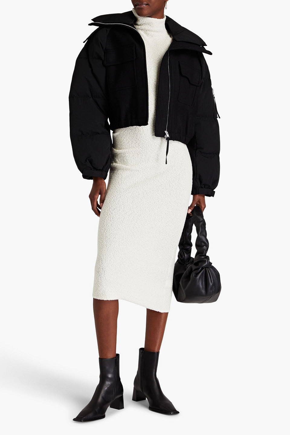 Helmut Lang Hybrid Bomber Jacket In Black