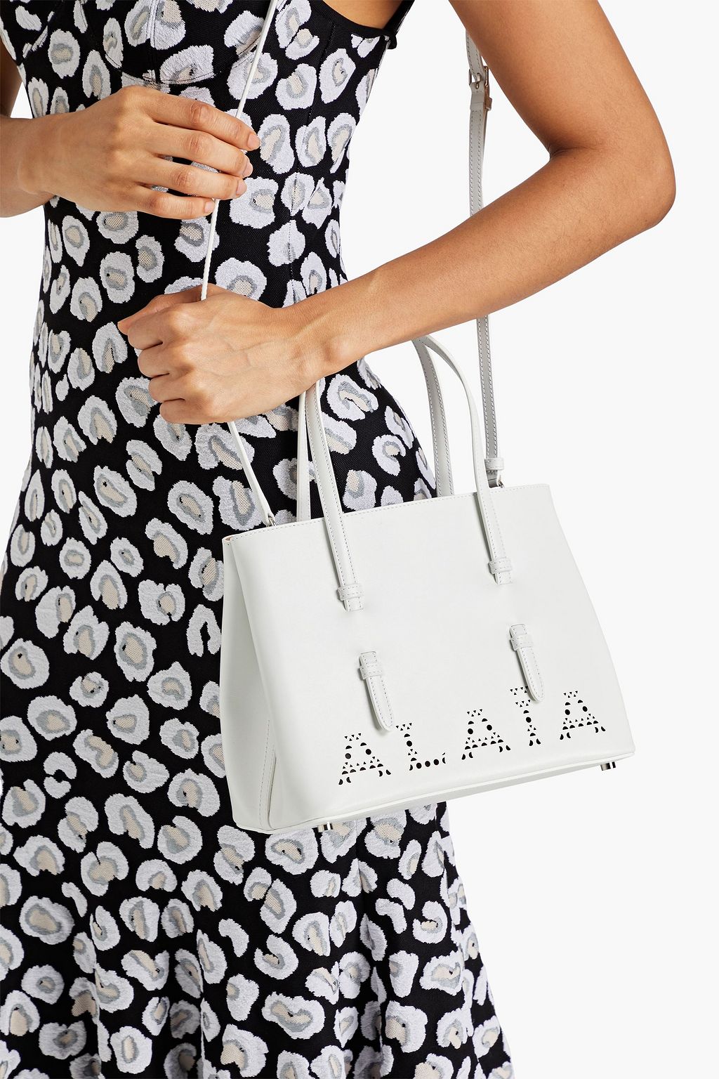 ALAÏA Mina 25 laser-cut leather tote