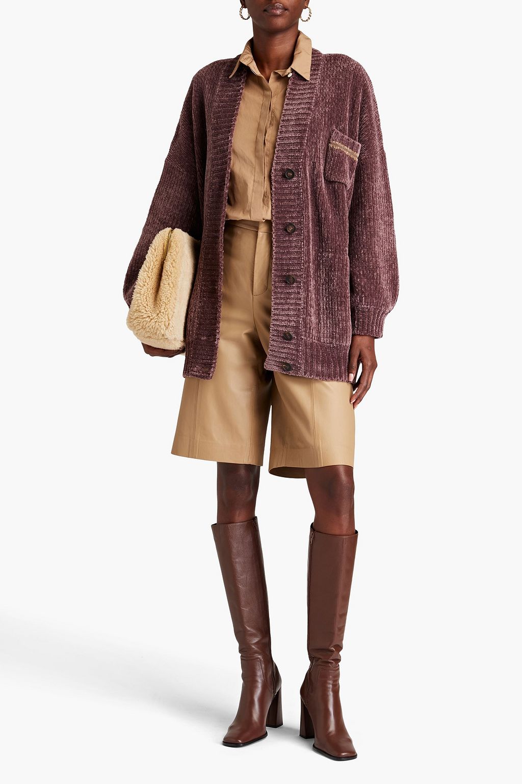 BRUNELLO CUCINELLI كارديغان من مزيج الكشمير مزين بالخرز