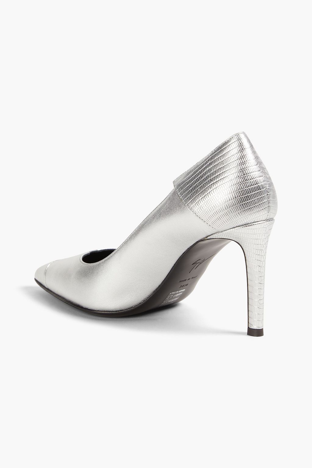 GIUSEPPE ZANOTTI Normal 85 smooth and lizard-effect leather pumps