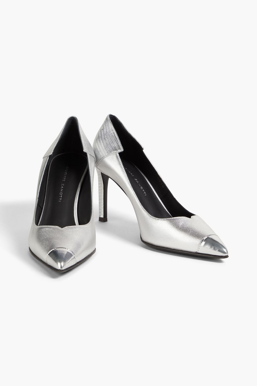 GIUSEPPE ZANOTTI Normal 85 smooth and lizard-effect leather pumps