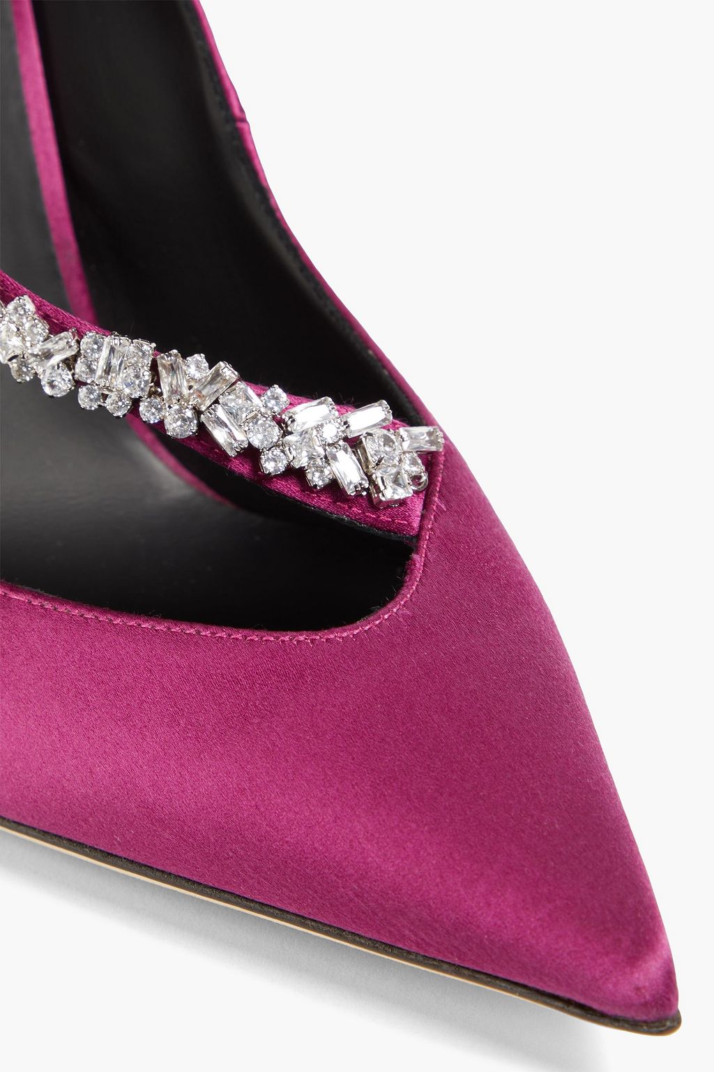 GIUSEPPE ZANOTTI حذاء بامب مصنوع من الساتان ومزين بالكريستال