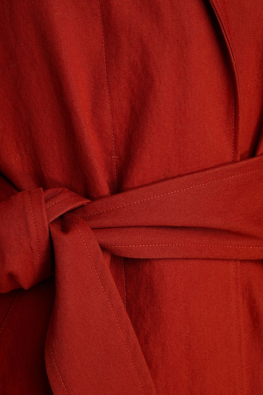 VINCE. Belted cotton-blend crepe coat