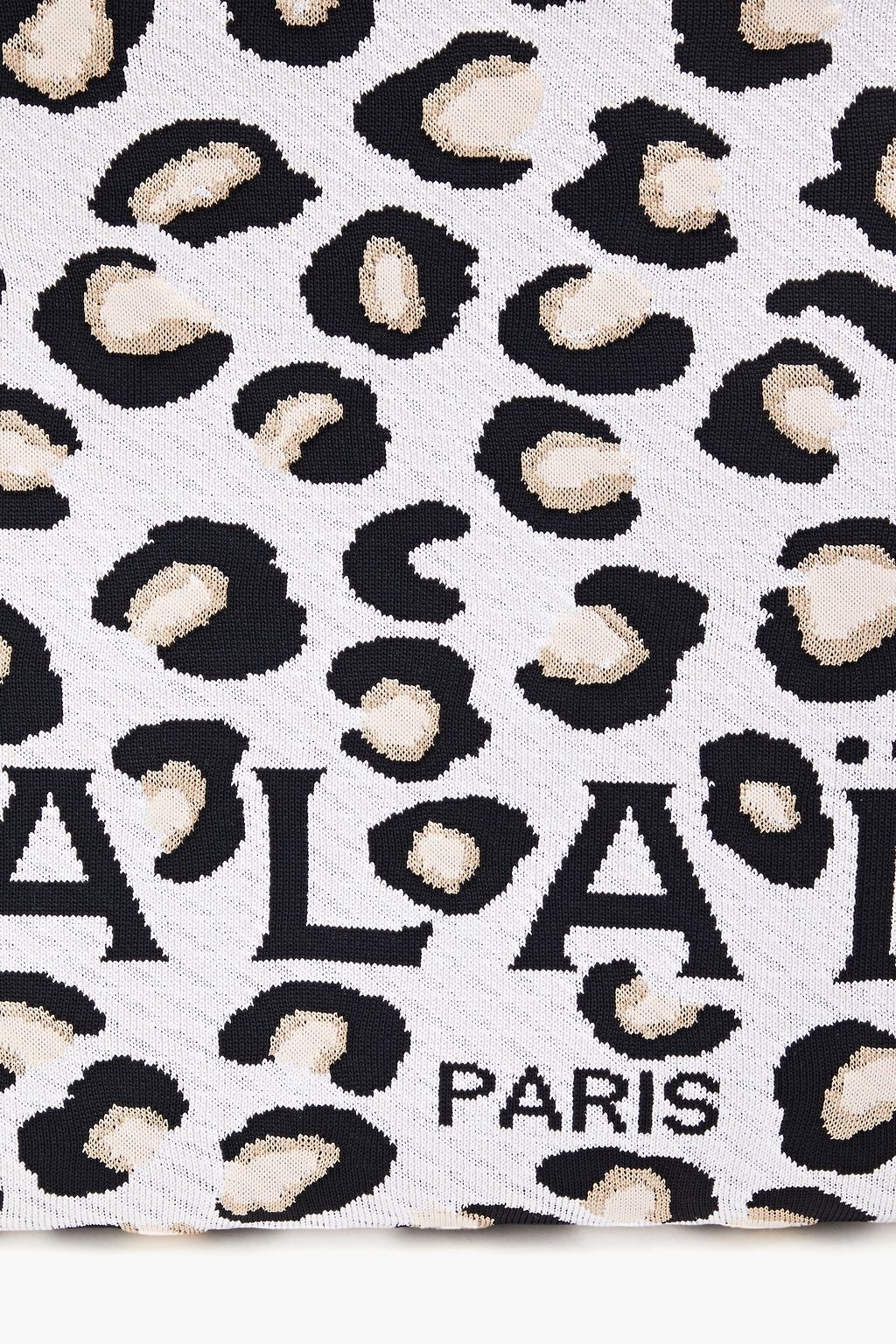 ALAÏA レオパードジャカードニット トートバッグ レザートリム