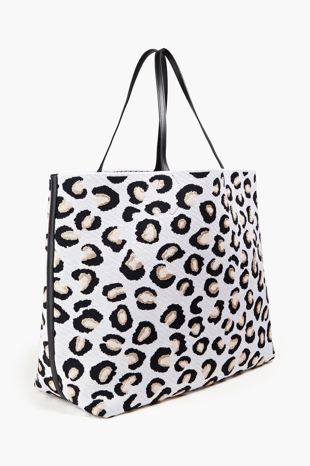 ALAÏA レオパードジャカードニット トートバッグ レザートリム