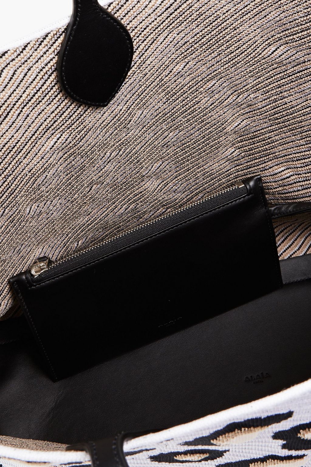 ALAÏA レオパードジャカードニット トートバッグ レザートリム