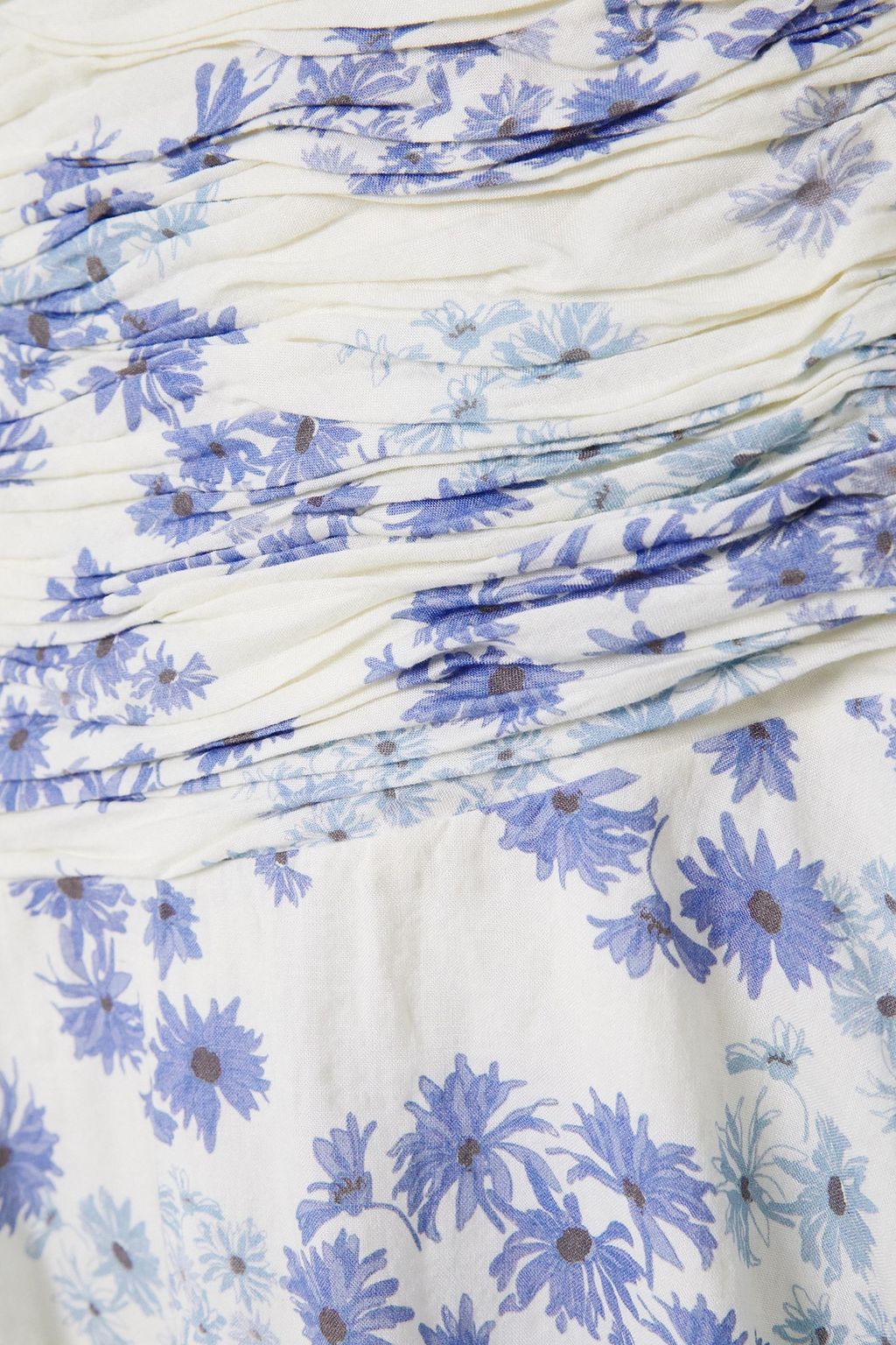 PEONY SWIMWEAR Ruched floralprint cotton and ECOVEROblend midi dress