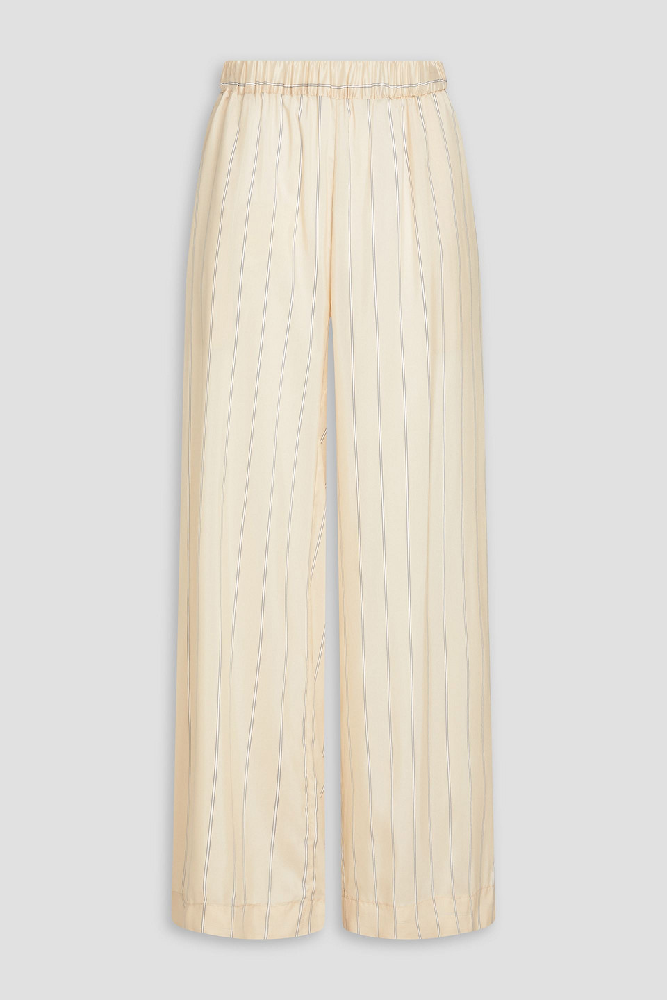 Shop Le Kasha Nadine Harper Striped Silk Wide-leg Pants In Cream