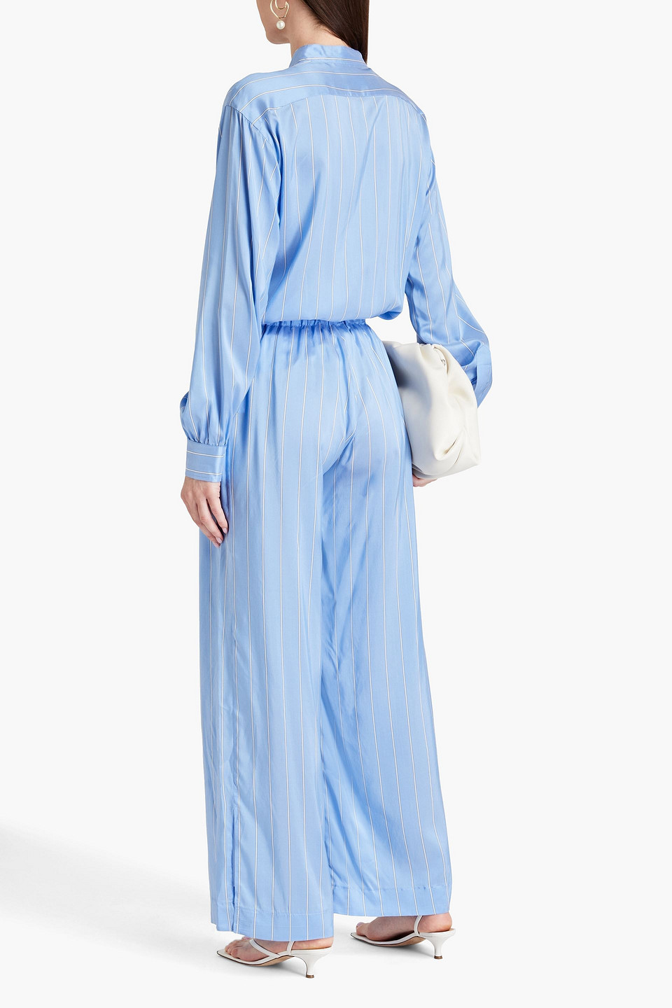 LE KASHA NADINE HARPER STRIPED SILK STRAIGHT-LEG PANTS 