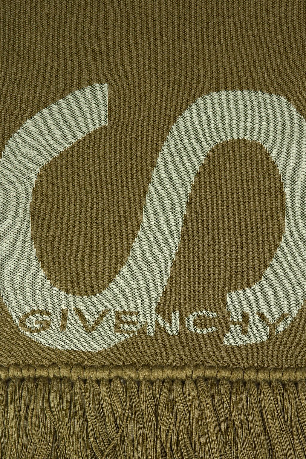 GIVENCHY Fringed cotton-jacquard scarf