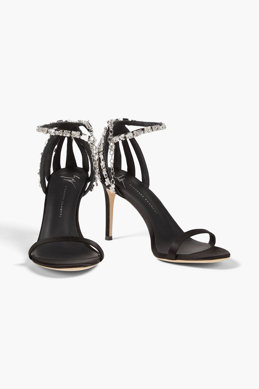 GIUSEPPE ZANOTTI Basic 85 Sandalen aus Satin mit Kristallverzierung