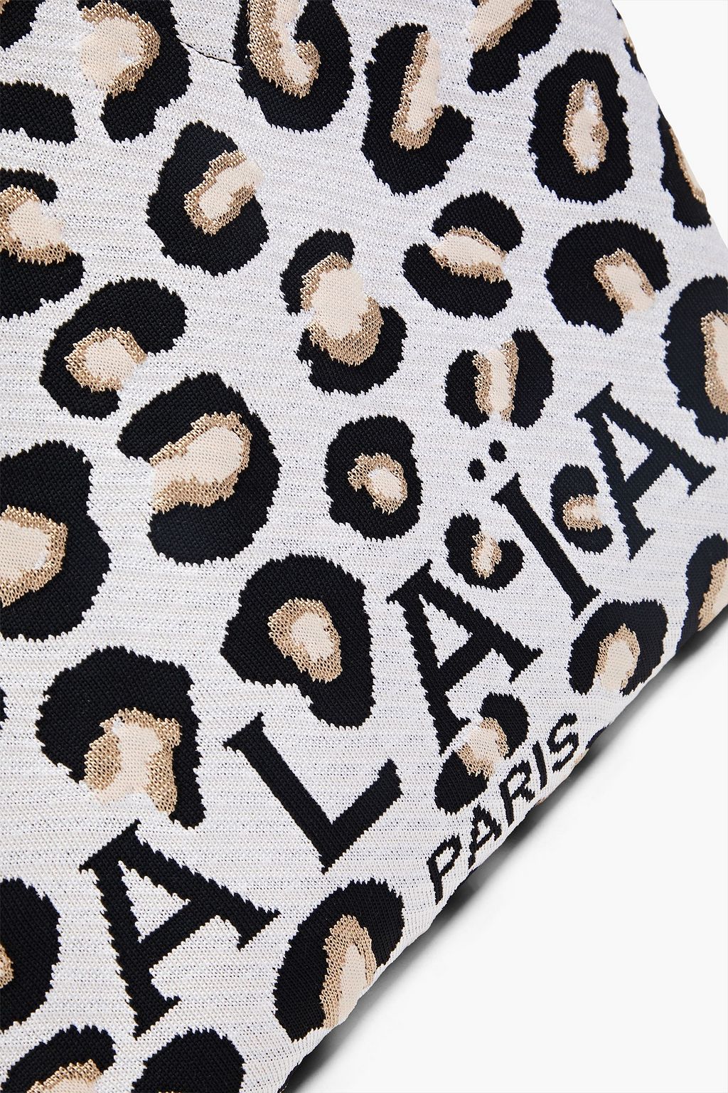 ALAÏA Leopard-print jacquard-knit tote