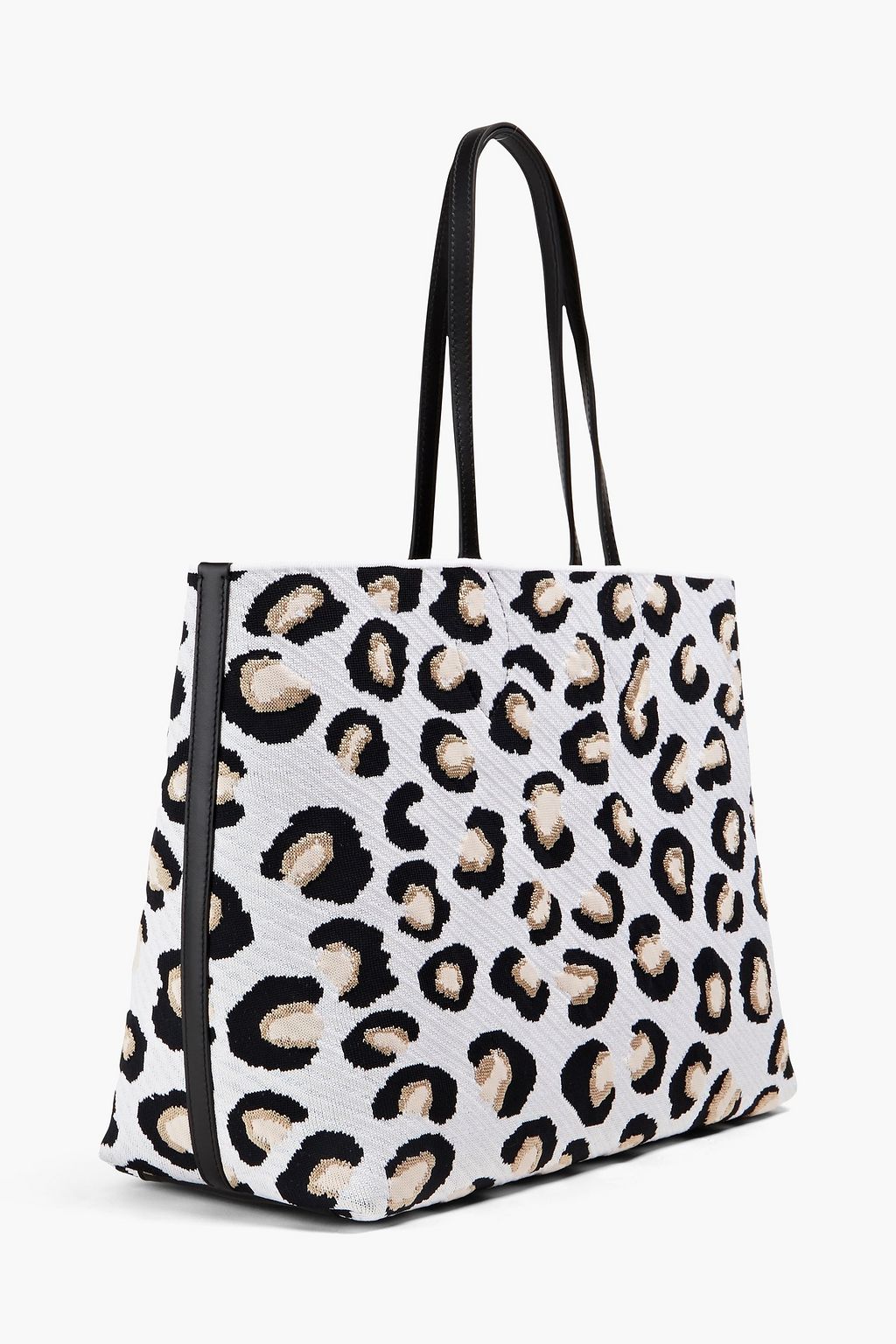 ALAÏA Leopard-print jacquard-knit tote