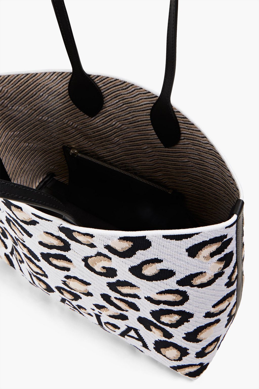 ALAÏA Leopard-print jacquard-knit tote