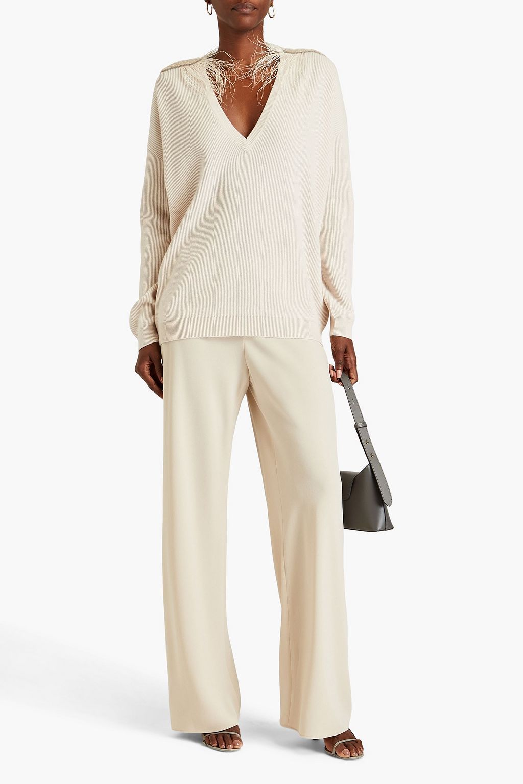 BRUNELLO CUCINELLI Gerippter Pullover aus Kaschmir mit Verzierung