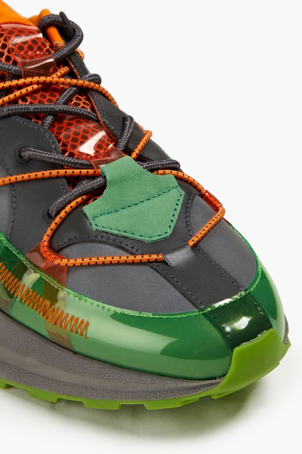 STINE GOYA Leather, mesh and neoprene sneakers