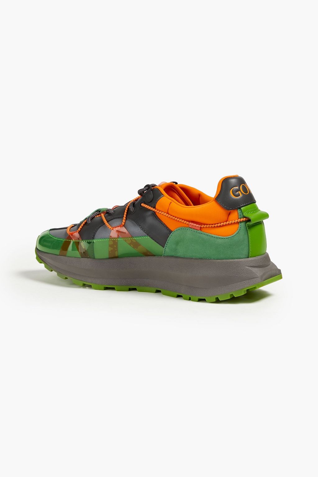 STINE GOYA Leather, mesh and neoprene sneakers