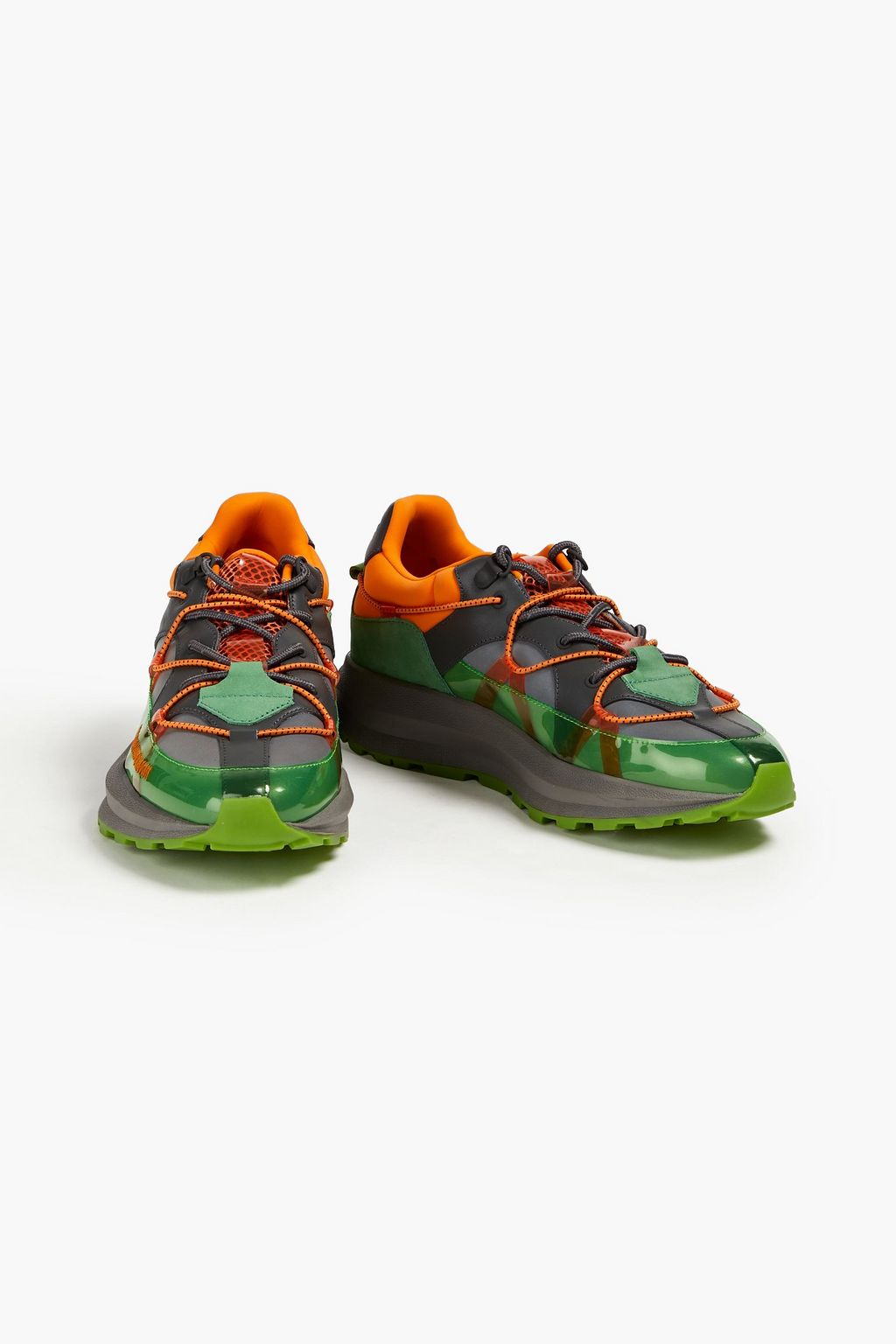 STINE GOYA Leather, mesh and neoprene sneakers