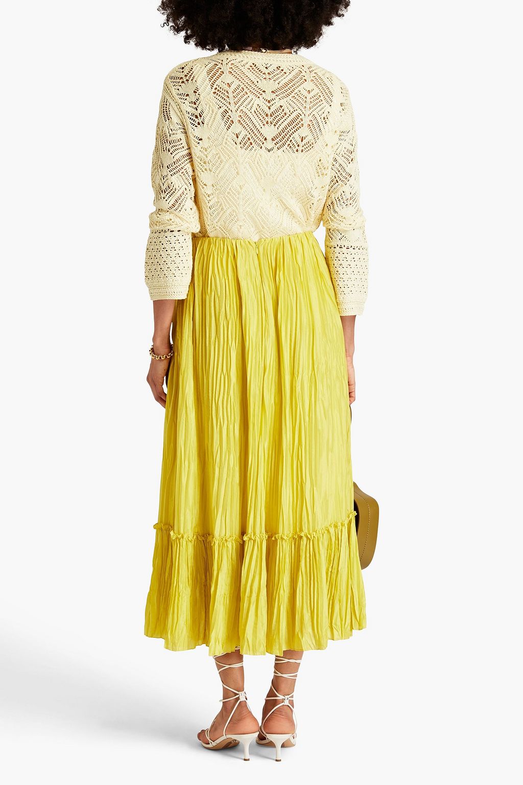 VINCE. Pleated habotai maxi skirt
