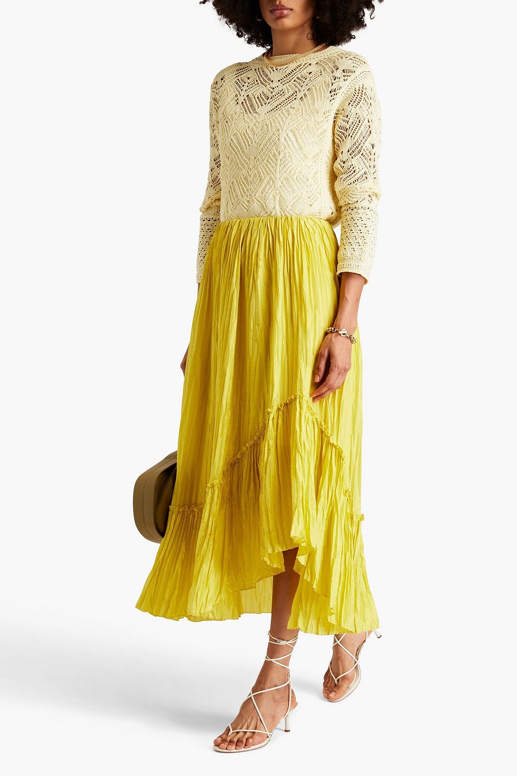 VINCE. Pleated habotai maxi skirt