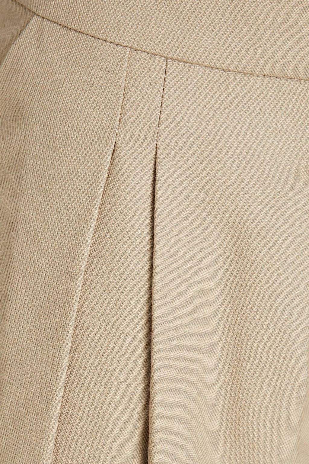 LE KASHA Rum pleated cotton-twill wide-leg pants