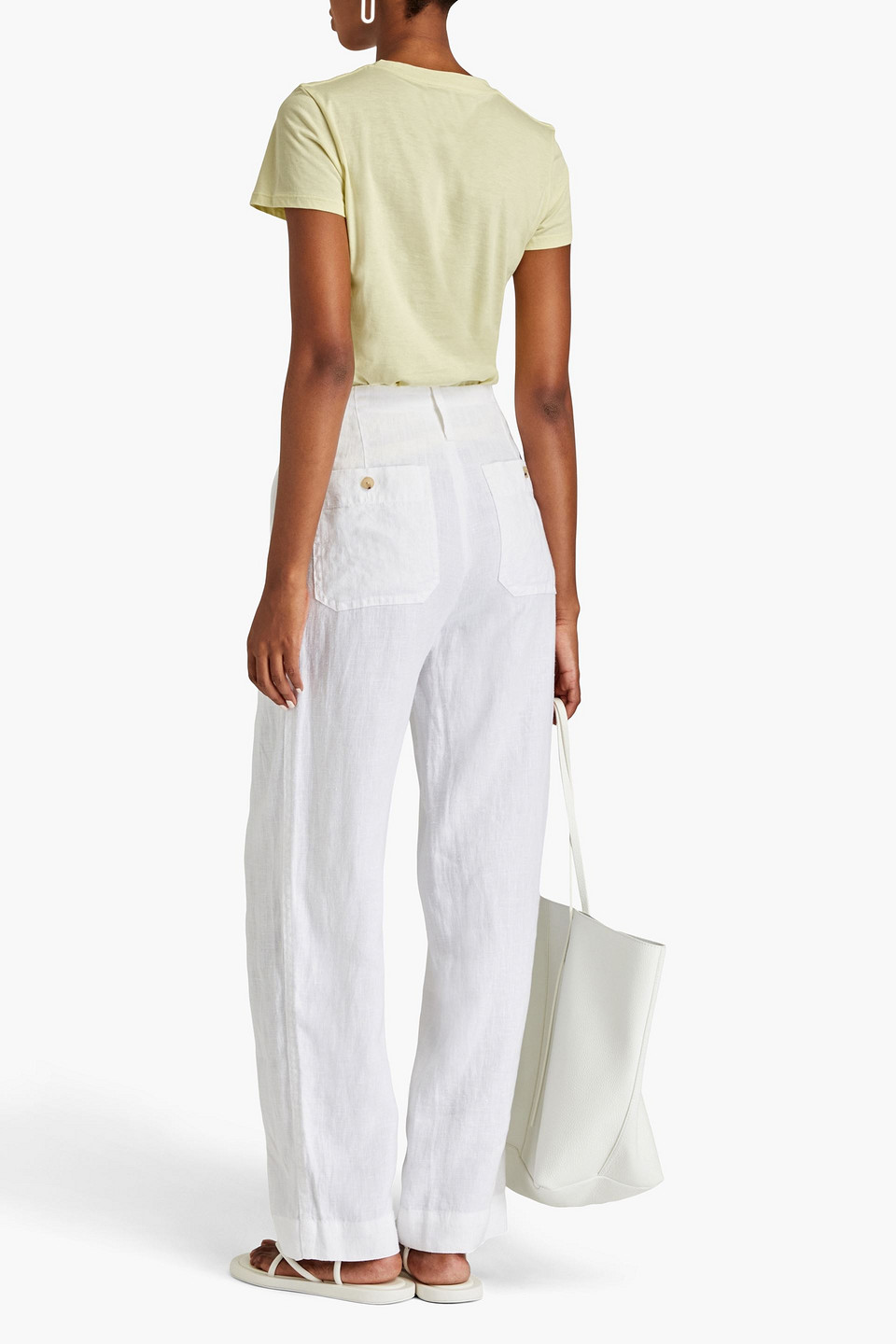 Vince Short-sleeve Cashmere-blend Tee In Chartreuse