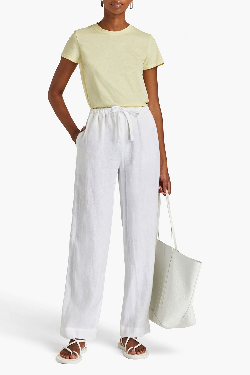 Vince Short-sleeve Cashmere-blend Tee In Chartreuse