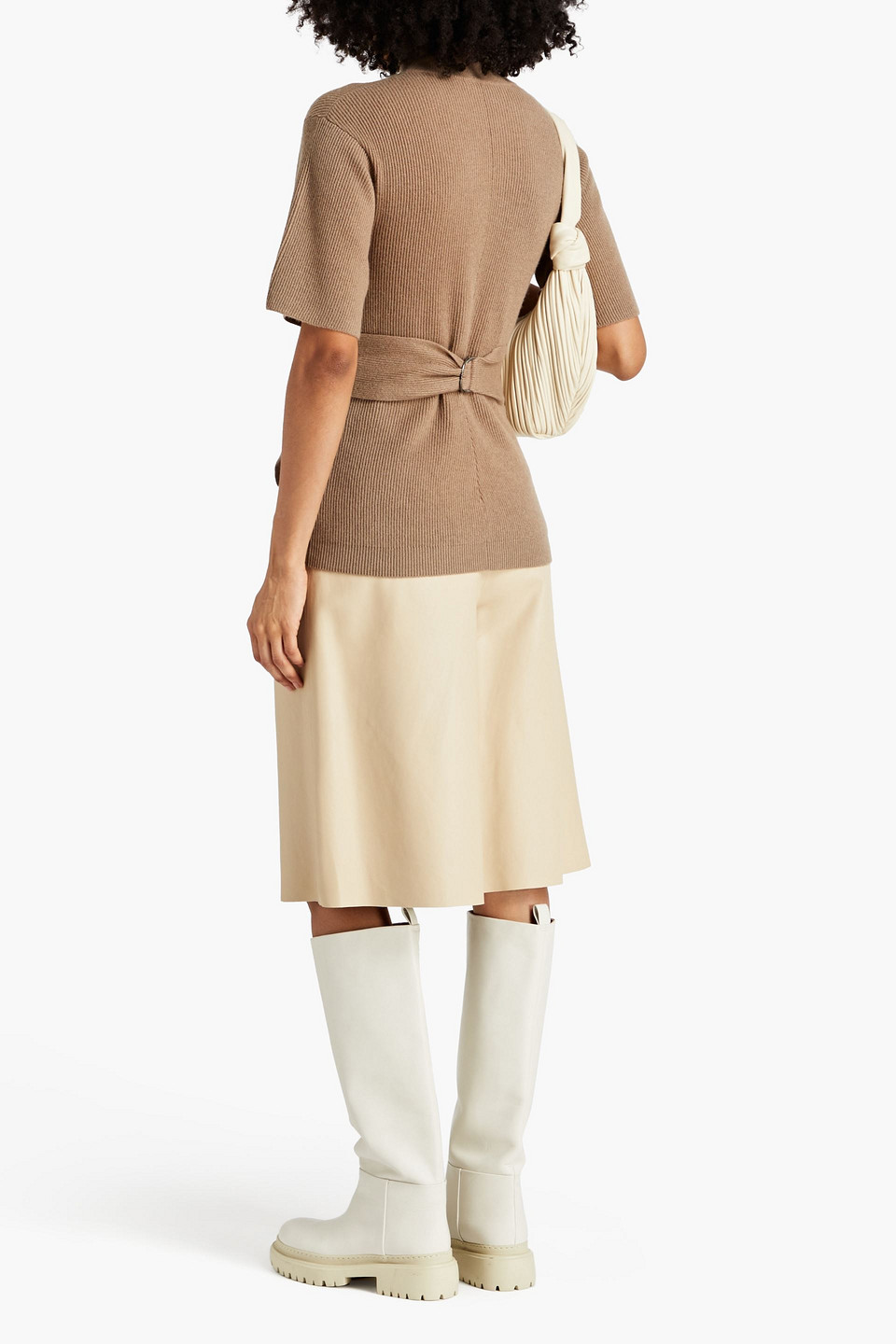  Brunello Cucinelli - Ribbed Cashmere Turtleneck Top - Neutral - M 