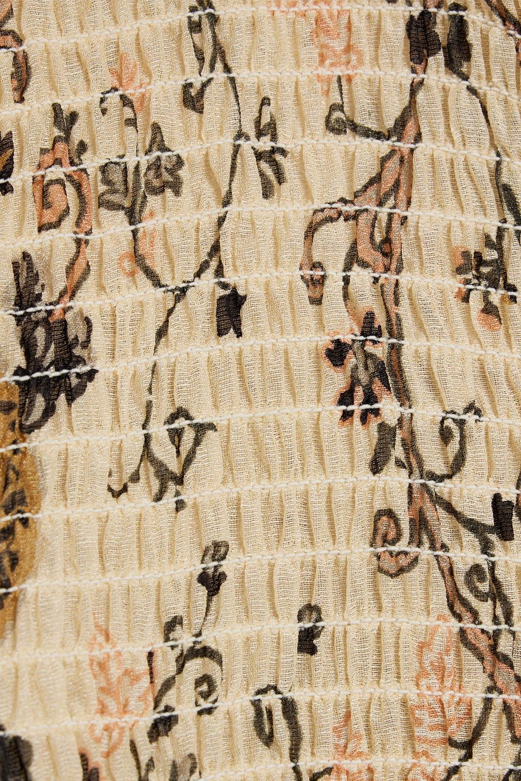 ETRO 러플 장식 프린트 실크 울 혼방 블라우스