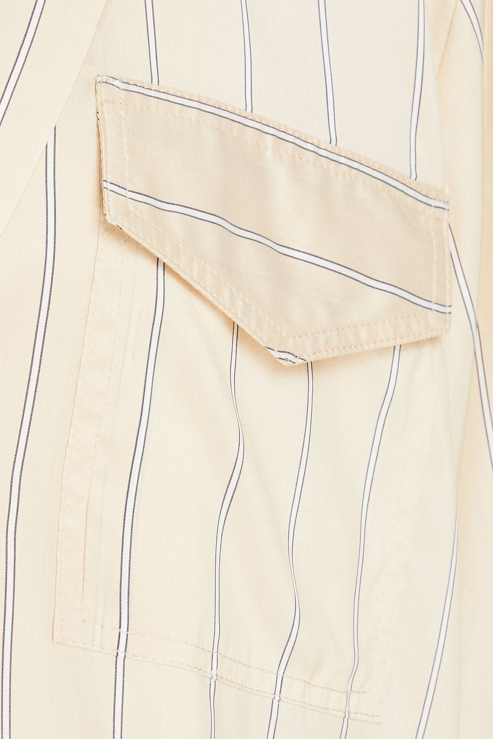 Le Kasha Nadine Menerbe Striped Silk Shirt In Cream