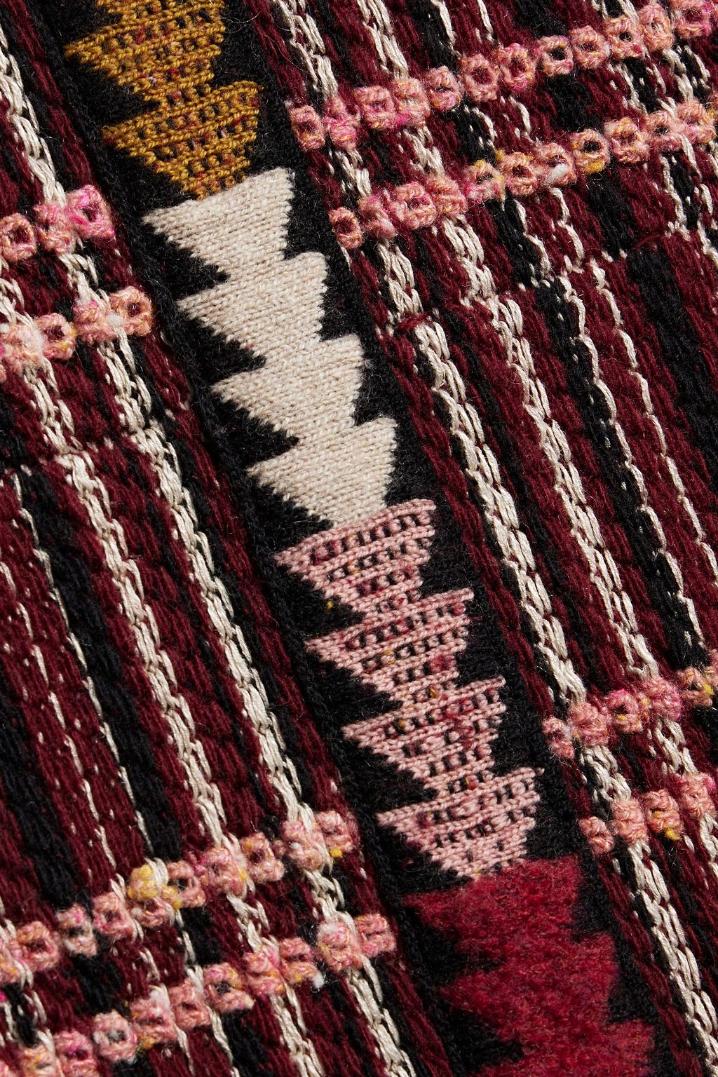 ETRO Fringed jacquard-knit wool-blend poncho