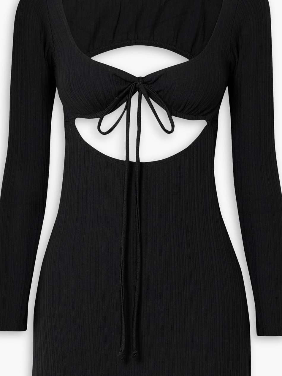 luna cutout ribbed-jersey mini dress
