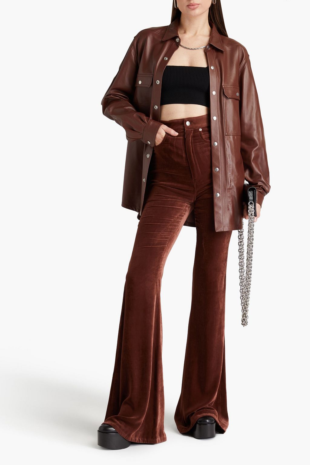 RICK OWENS Velvet flared pants