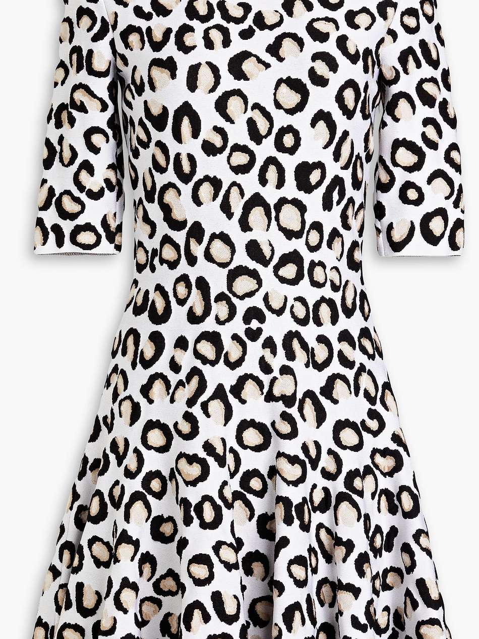 leopard jacquard-knit mini dress