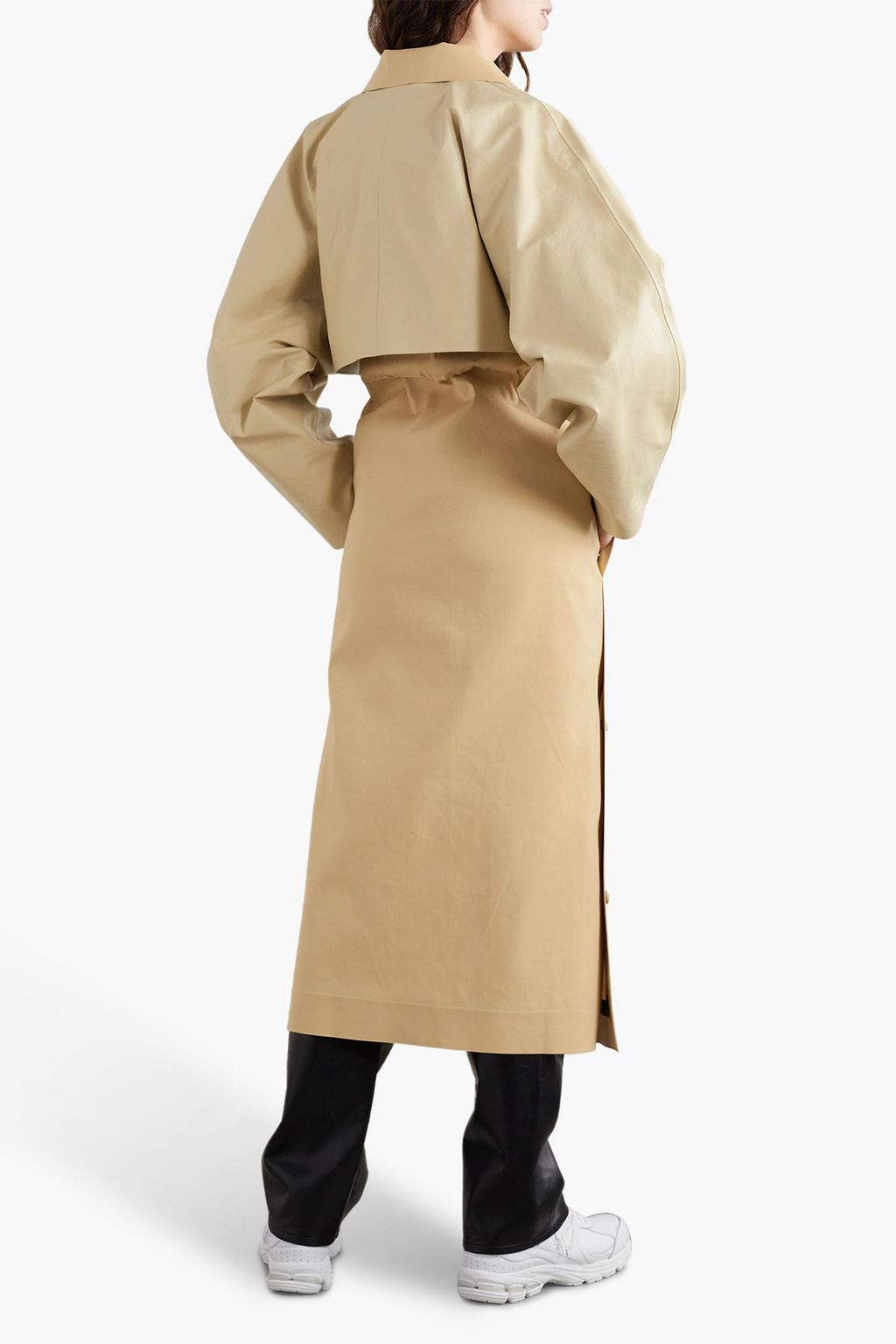KASSL EDITIONS Oil convertible belted coated cotton-blend trench coat