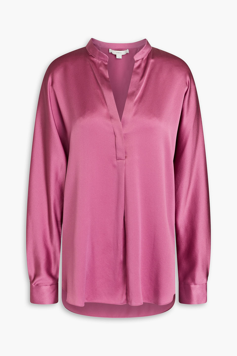 Vince Silk-satin Blouse In Violet