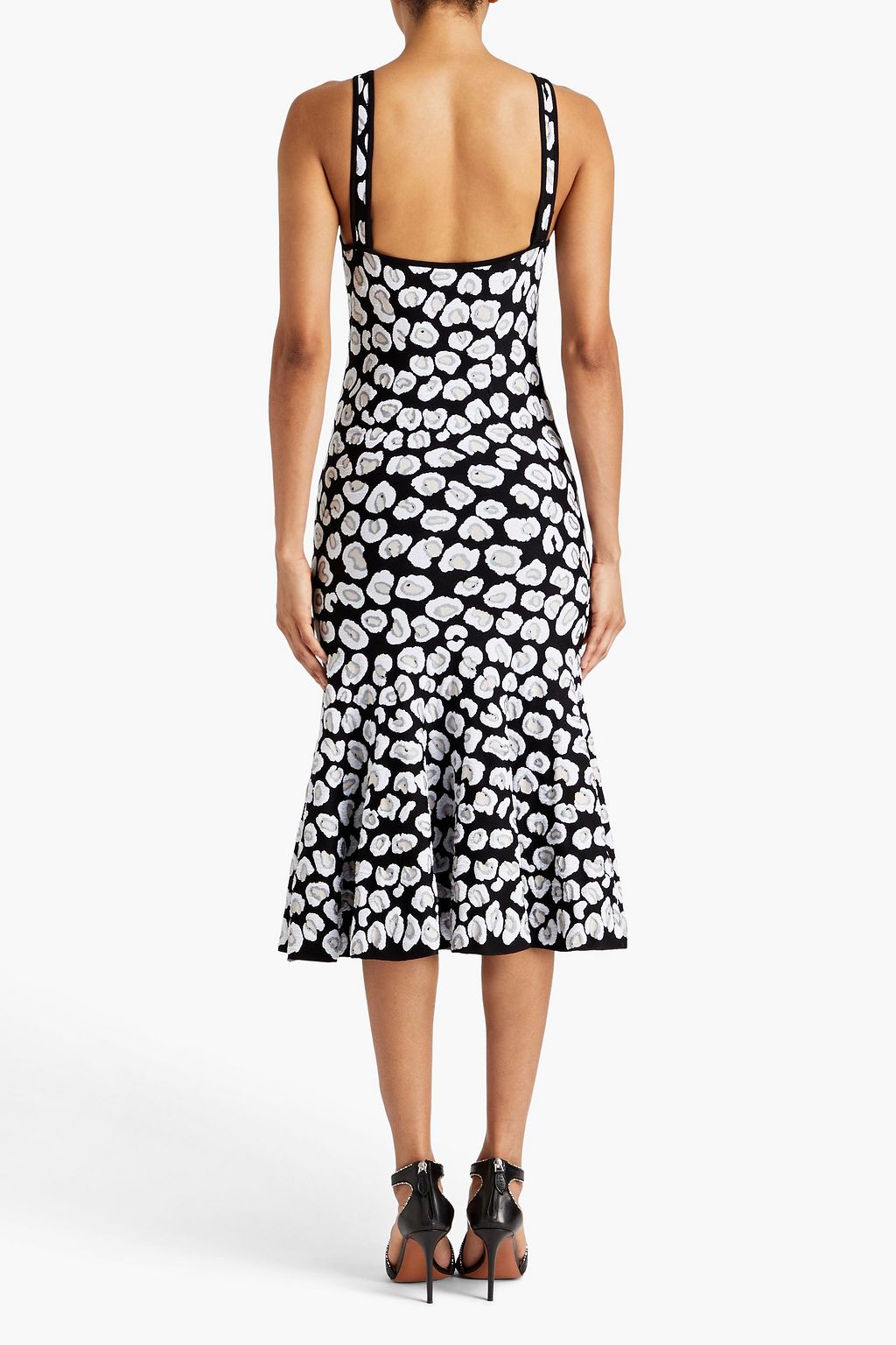 ALAÏA ジャカードニット ミディワンピース レオパードプリント