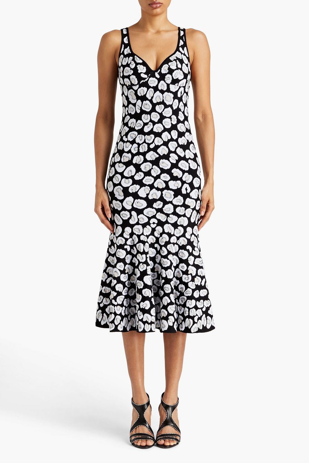 ALAÏA ジャカードニット ミディワンピース レオパードプリント