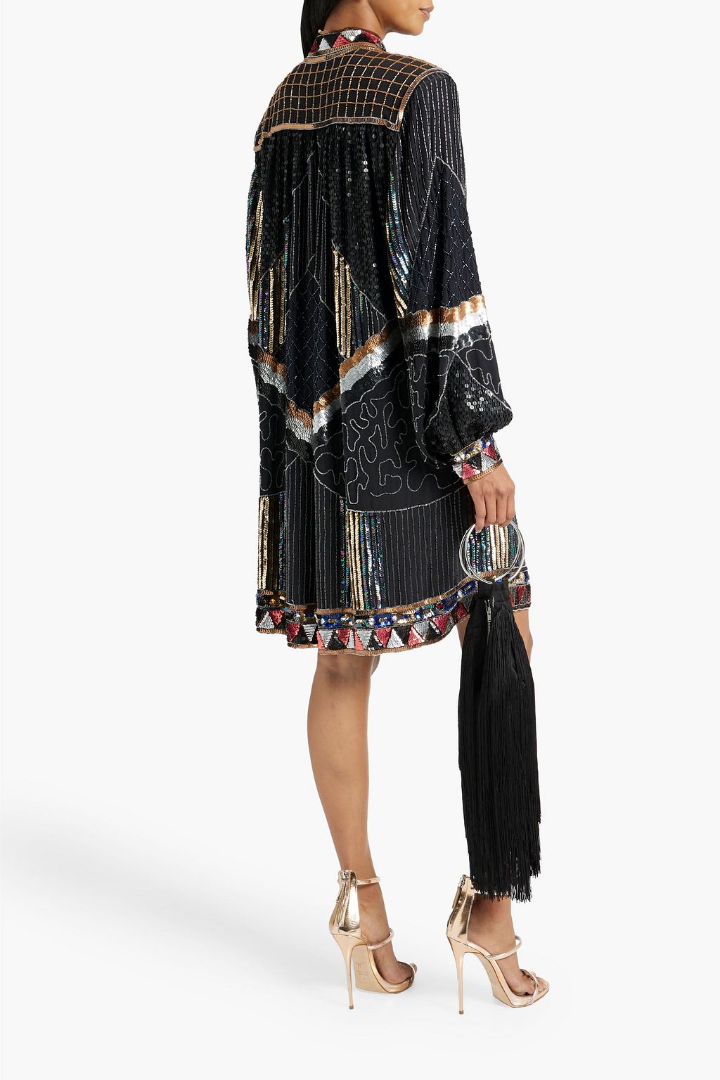 ETRO فستان من الحرير بتصميم مزركش