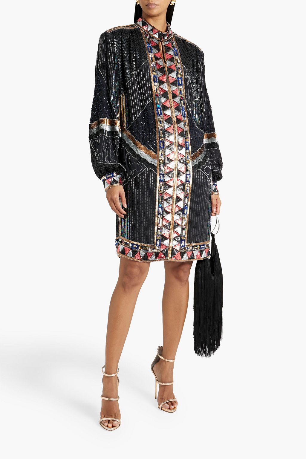 ETRO فستان من الحرير بتصميم مزركش