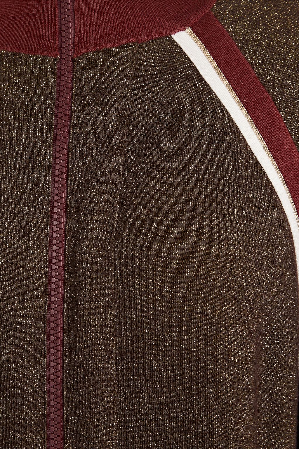 BRUNELLO CUCINELLI Bead-embellished metallic cashmere-blend zip-up cardigan