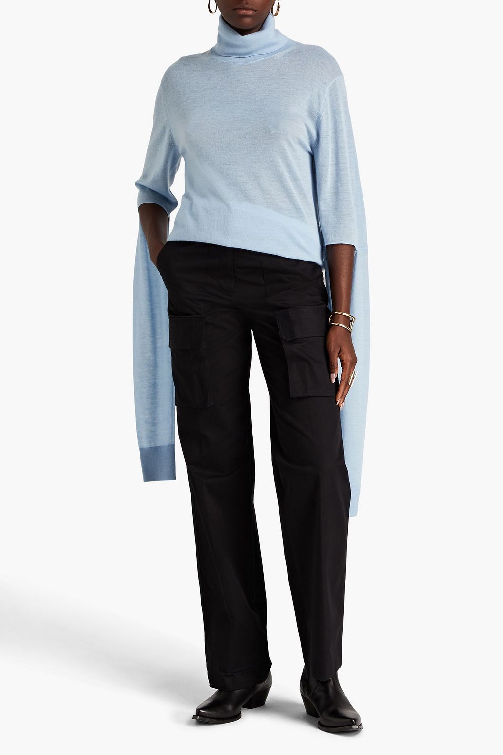 Helmut lang shoulder cutout turtleneck best sale