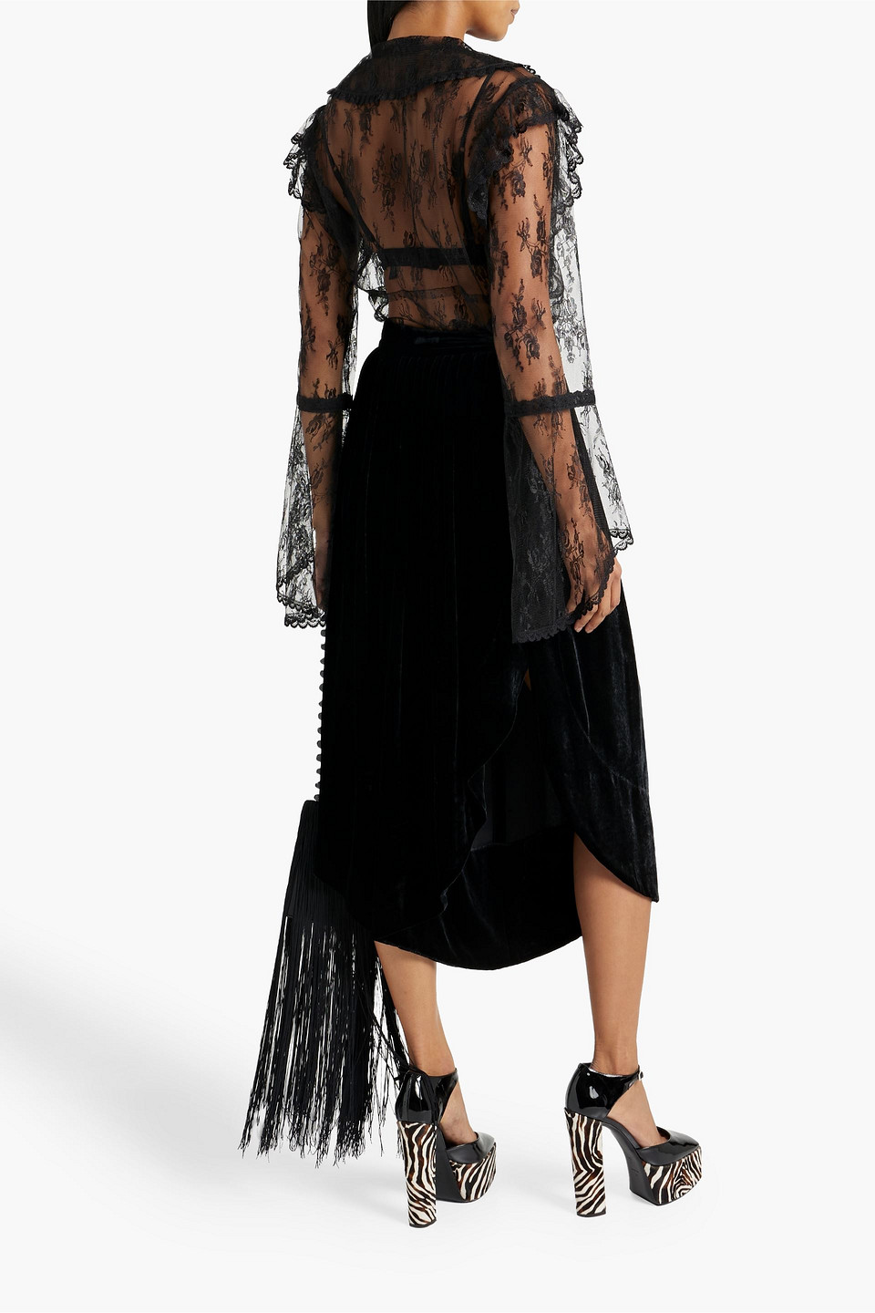 Shop Etro Velvet Culottes In Black