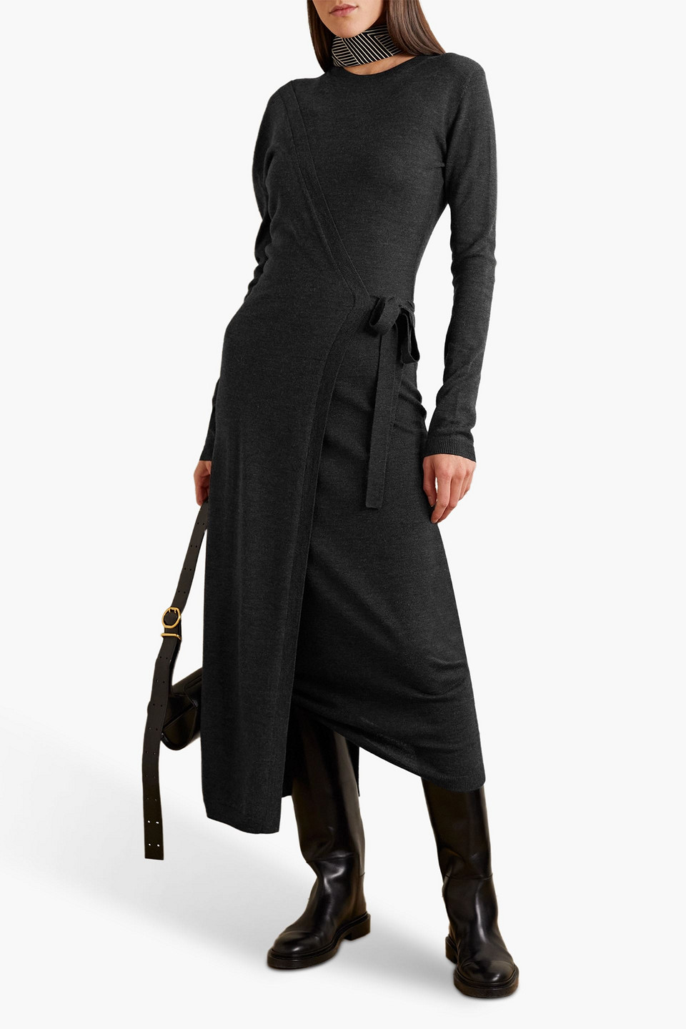 Totme Wool midi dress and wrap cardigan set | Smart Closet Totme Wool midi dress and wrap cardigan set | Smart Closet