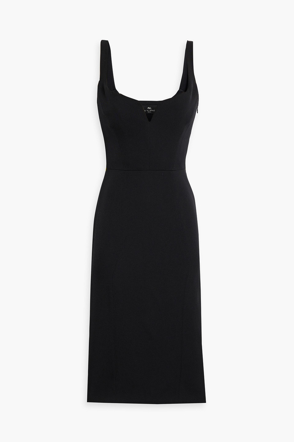 Shop Etro Wool-twill Dress In Black