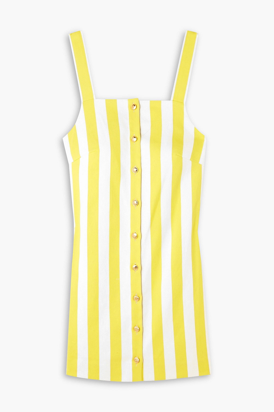 Miguelina + Net Sustain Pippa Striped Organic Cotton-twill Mini Dress In Yellow